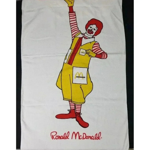 Vintage McDonald's Ronald McDonald Beach Towel New Old Stock 30"x56" Rare HTF - Picture 1 of 6